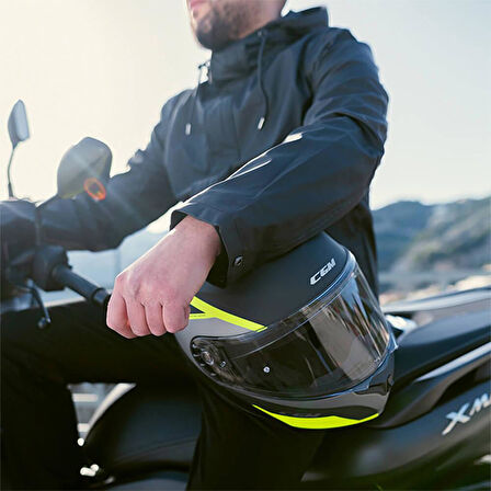 CGM 568G BER DRESDA ÇENE AÇILIR MOTOSİKLET KASKI SARI-GRİ / M