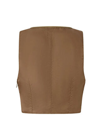 Pinko Kare Yaka Düz Açık Kahve Kadın Bluz 104666