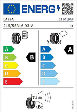 Lassa 215/55 R16 93V Revola Oto Yaz Lastiği (Üretim:2025) 