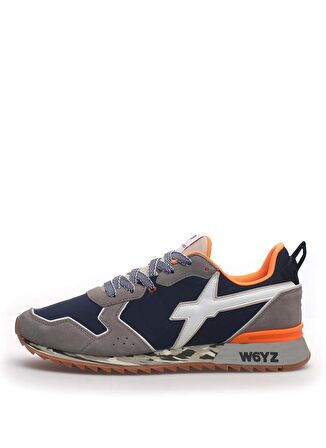 W6YZ Gri - Lacivert Erkek Süet + Tekstil Sneaker JET-M.