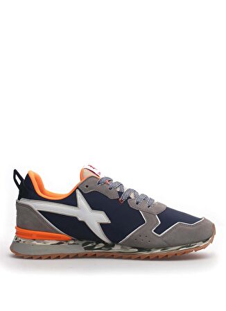 W6YZ Gri - Lacivert Erkek Süet + Tekstil Sneaker JET-M.