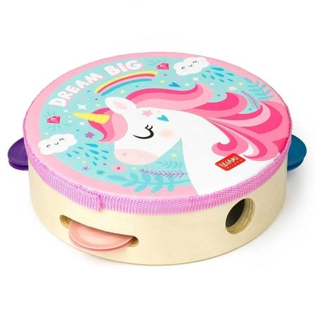Legami Unicorn Tasarımlı Ahşap Tef Çocuk Müzik Aleti 6 Inç 2 Sıra Çıngıraklı