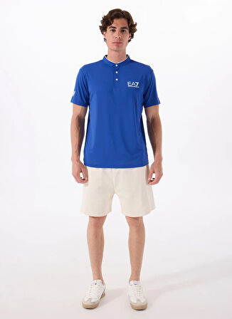 EA7 Bisiklet Yaka Mavi Erkek T-Shirt MULTI-SPORT SERAFINO
