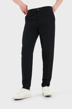 Armani Exchange Keten Karışımlı Yüksek Bel Regular Fit Pantolon Erkek PANTOLON 8NZP15 ZNFNZ 1200 SİYAH