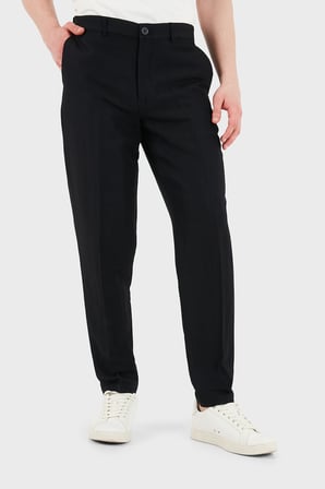 Armani Exchange Keten Karışımlı Yüksek Bel Regular Fit Pantolon Erkek PANTOLON 8NZP15 ZNFNZ 1200 SİYAH