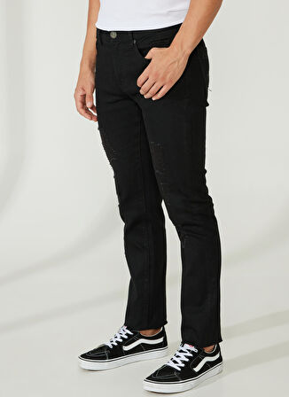 Normal Bel Normal Siyah Erkek Denim Pantolon 3RZJ13 1200-BLACK