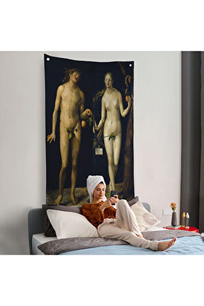 Albrecht Dürer - Adem İle Havva Duvar Örtüsü - Adam and Eve-8053