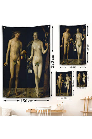 Albrecht Dürer - Adem İle Havva Duvar Örtüsü - Adam and Eve-8053