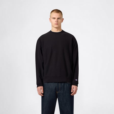 Champion Crewneck Regular Fit Erkek Siyah Sweatshirt