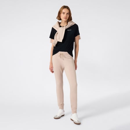 Champion SS Regular Fit Kadın Siyah T-Shirt
