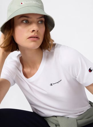 Champion 118408-WW001 SS Tee Beyaz Kadın T-Shirt