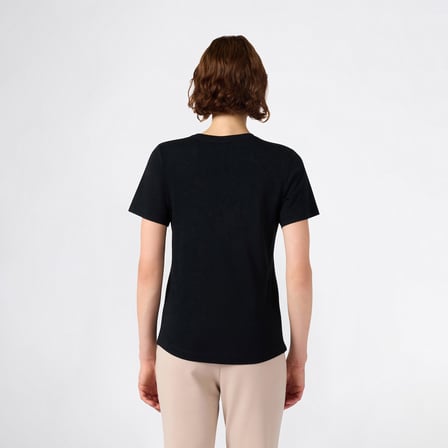 Champion SS Regular Fit Kadın Siyah T-Shirt