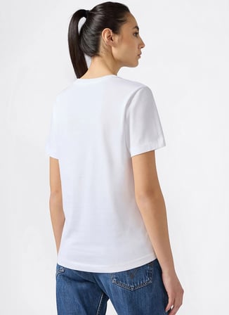 Champion 118428-WW001 Short Sleeve T-shirt Beyaz Erkek Yuvarlak Yaka T-Shirt