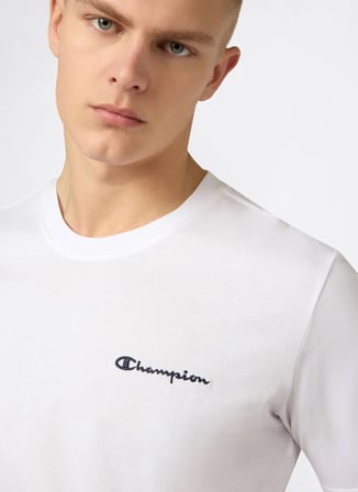 Champion 221798-WW001 SS Tee Beyaz Erkek T-Shirt