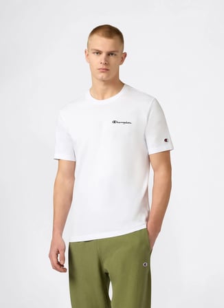 Champion 221798-WW001 SS Tee Beyaz Erkek T-Shirt