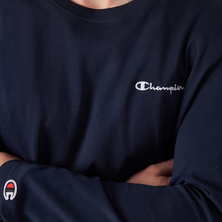 Champion Ls  Erkek Lacivert T-Shirt