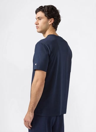 Champion 221814-BS501 Short Sleeve T-shirt Lacivert Erkek Yuvarlak Yaka T-Shirt