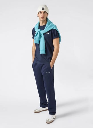 Champion 221814-BS501 Short Sleeve T-shirt Lacivert Erkek Yuvarlak Yaka T-Shirt