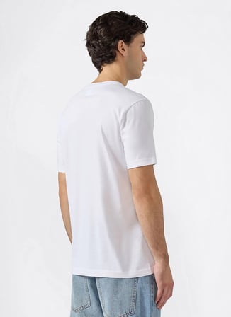 Champion 221814-WW001 Short Sleeve T-shirt Beyaz Erkek Yuvarlak Yaka Süprem T-Shirt