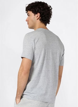 Champion 221814-EM021 Short Sleeve T-shirt Gri Erkek Yuvarlak Yaka T-Shirt