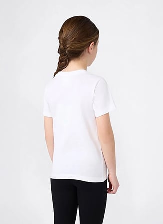 Champion Beyaz Kız Çocuk Bisiklet Yaka T-Shirt 405246-PS223-SS Tee