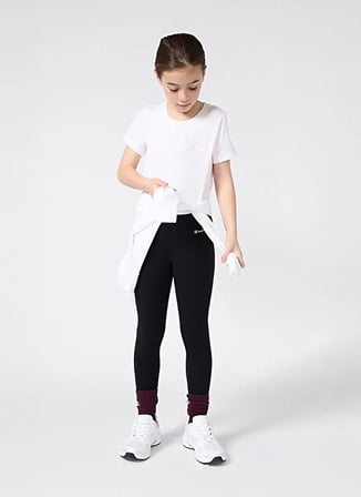 Champion Beyaz Kız Çocuk Bisiklet Yaka T-Shirt 405246-PS223-SS Tee