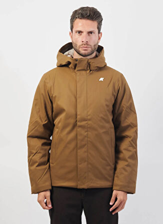 K-Way Kahve - Bej Erkek Mont K8133DW_JACKO TWILL MARMOTTA