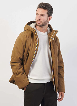 K-Way Kahve - Bej Erkek Mont K8133DW_JACKO TWILL MARMOTTA