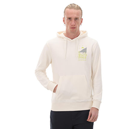 371U1CW-001 Kappa Authentıc Spacetıme Hoodıe Erkek Sweatshirt Krem