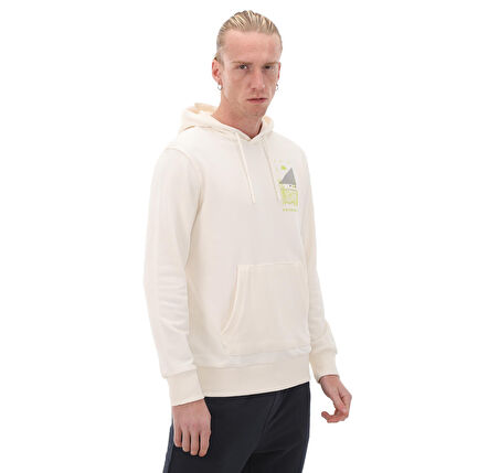 371U1CW-001 Kappa Authentıc Spacetıme Hoodıe Erkek Sweatshirt Krem