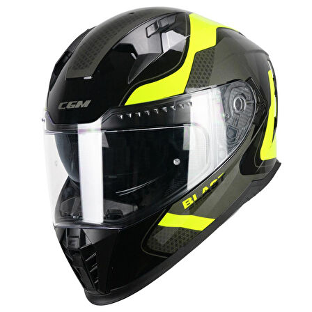 CGM 311R BLAST RACE KAPALI MOTOSİKLET KASKI Sarı-Siyah XL