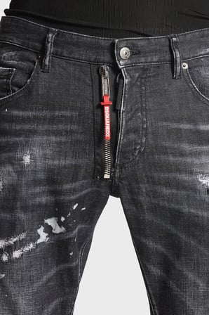 Dsquared2 Logolu Streç Pamuklu Slim Fit Jeans Erkek KOT PANTOLON S74LB1451 S30357 900 SİYAH