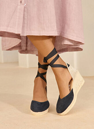 Manebi Deri Lacivert Kadın Espadril M 1.5 WL