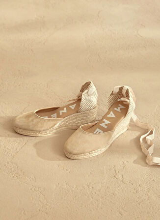 Manebi Deri Bej Kadın Espadril M 1.1 WL