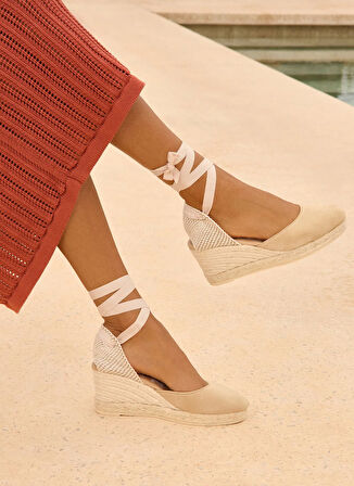 Manebi Deri Bej Kadın Espadril M 1.1 WL