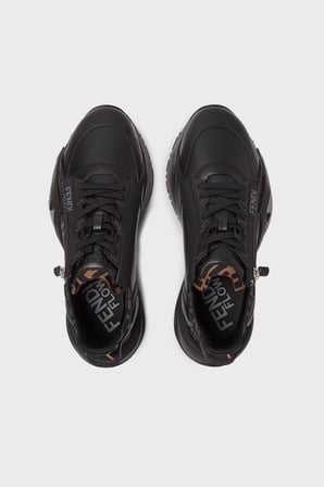 Fendi Hakiki Deri Logolu Bağcık ve Fermuarlı Sneaker Ayakkabı Erkek AYAKKABI 7E1392 AJZH F1DV5 SİYAH