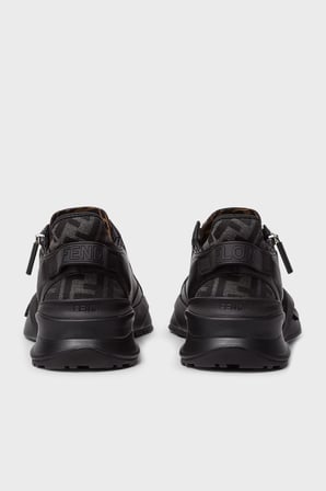 Fendi Hakiki Deri Logolu Bağcık ve Fermuarlı Sneaker Ayakkabı Erkek AYAKKABI 7E1392 AJZH F1DV5 SİYAH