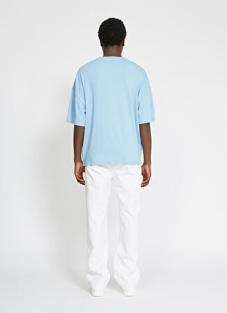 John Richmond Bisiklet Yaka Mavi Erkek T-Shirt UMA23004TS