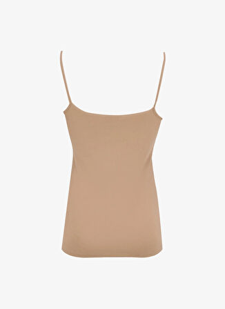 Cotonella Yuvarlak Yaka Bej Kadın Atlet GD006