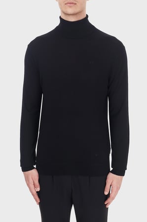Armani Exchange % 100 Yünlü Balıkçı Yaka Kazak Erkek KAZAK 8NZM3C ZM8AZ 1200 SİYAH