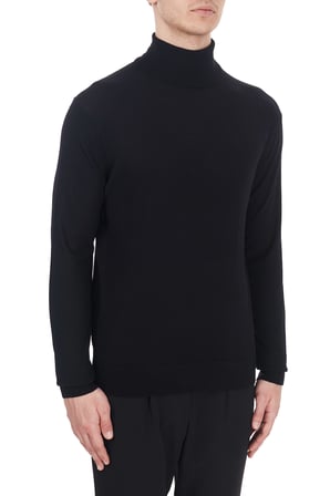 Armani Exchange % 100 Yünlü Balıkçı Yaka Kazak Erkek KAZAK 8NZM3C ZM8AZ 1200 SİYAH