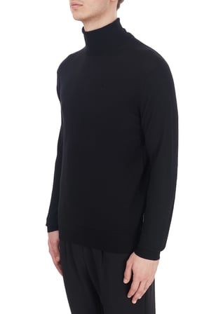 Armani Exchange % 100 Yünlü Balıkçı Yaka Kazak Erkek KAZAK 8NZM3C ZM8AZ 1200 SİYAH