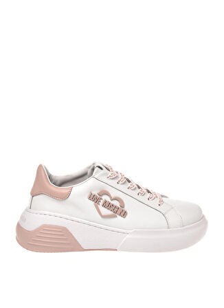 Love Moschino Beyaz - Pembe Kadın Deri Sneaker JA15105G1HIA110E