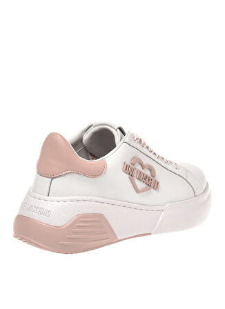 Love Moschino Beyaz - Pembe Kadın Deri Sneaker JA15105G1HIA110E