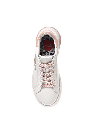 Love Moschino Beyaz - Pembe Kadın Deri Sneaker JA15105G1HIA110E