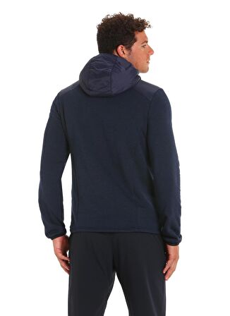Slam Lacivert Erkek Kapüşonlu Regular Fit Polar Sweatshırt A107003S00_ACT HOOD HYBRID FLEECE