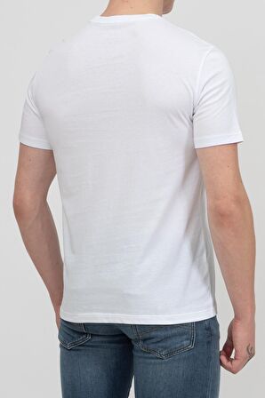 Armani Exchange Bisiklet Yaka Düz Beyaz Erkek T-Shirt 8NZTCJ 1100-WHITE