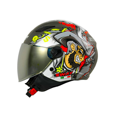 Sway Açık Kask Sw 765 Wanted Black