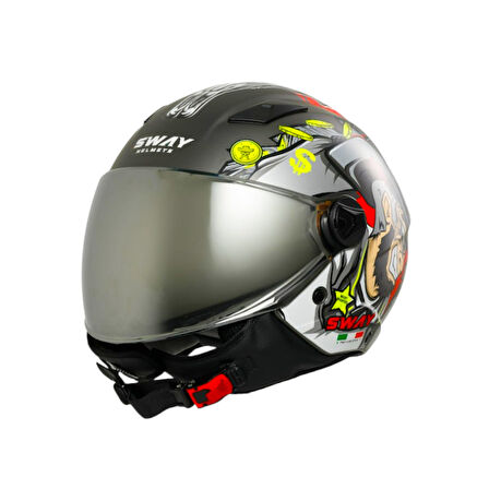 Sway Açık Kask Sw 765 Wanted Black