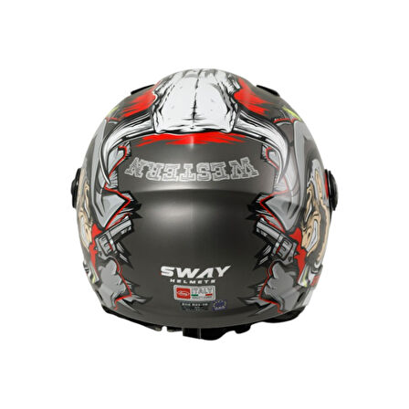 Sway Açık Kask Sw 765 Wanted Black